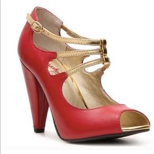 Seychelles Red and Gold Heart Grows Fonder Heels